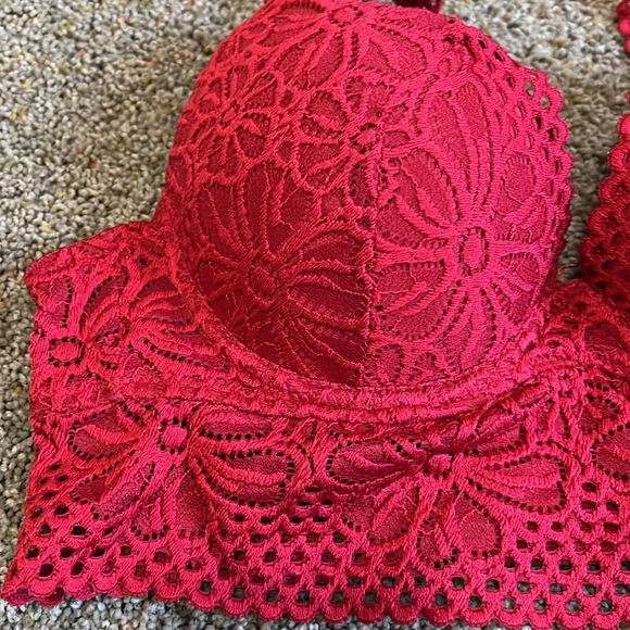Red lace push up bra size S - Picture 3 of 14